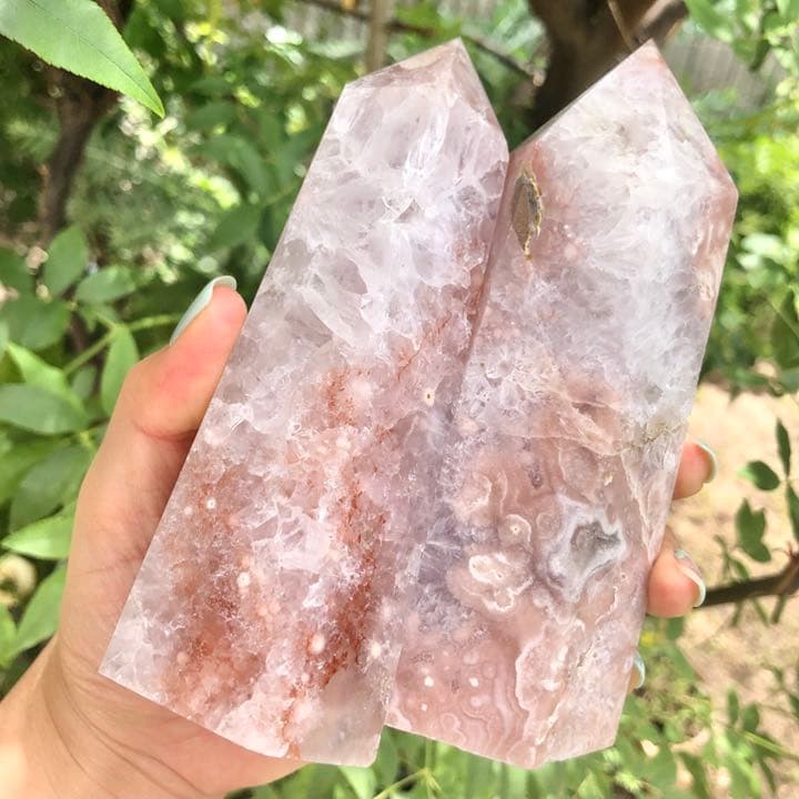 ピンクアメジストフラワーアゲート セット2