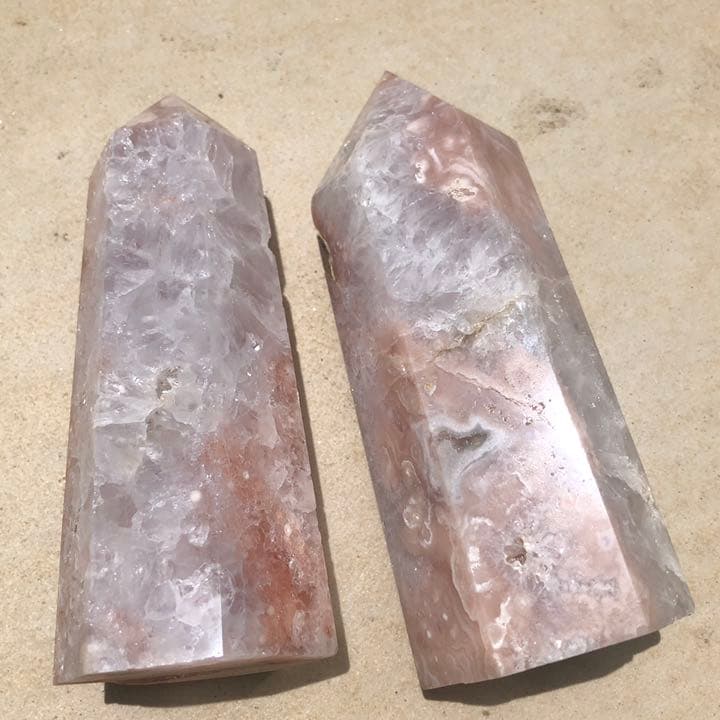 ピンクアメジストフラワーアゲート セット2