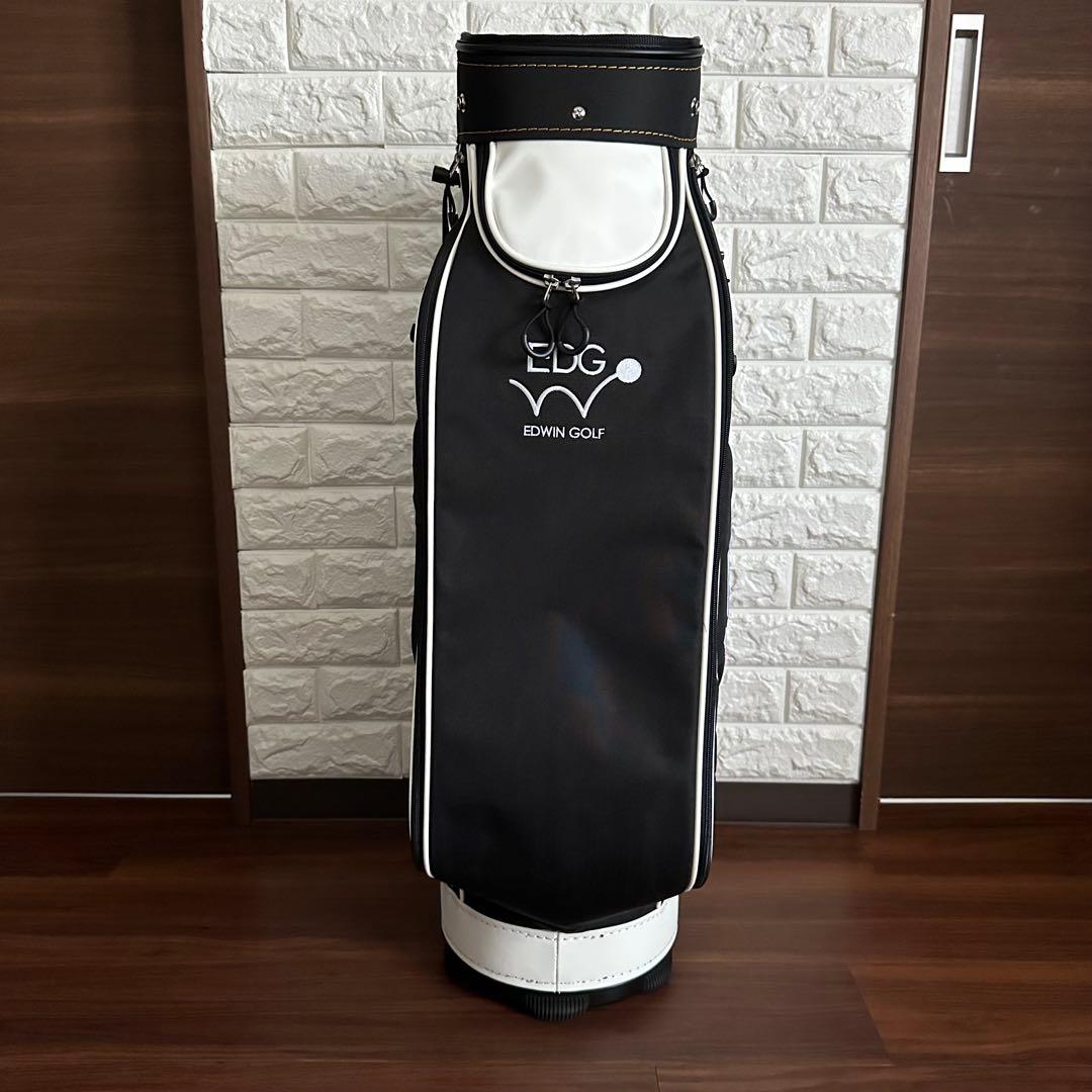 美品 EDWIN GOLF ゴルフ 9.5型キャディバッグ 6分割 ブラック
