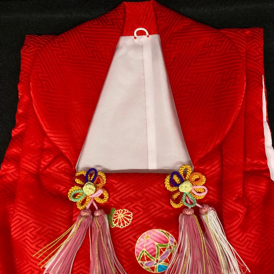 七五三 正絹　被布コート　赤　3歳⭐︎