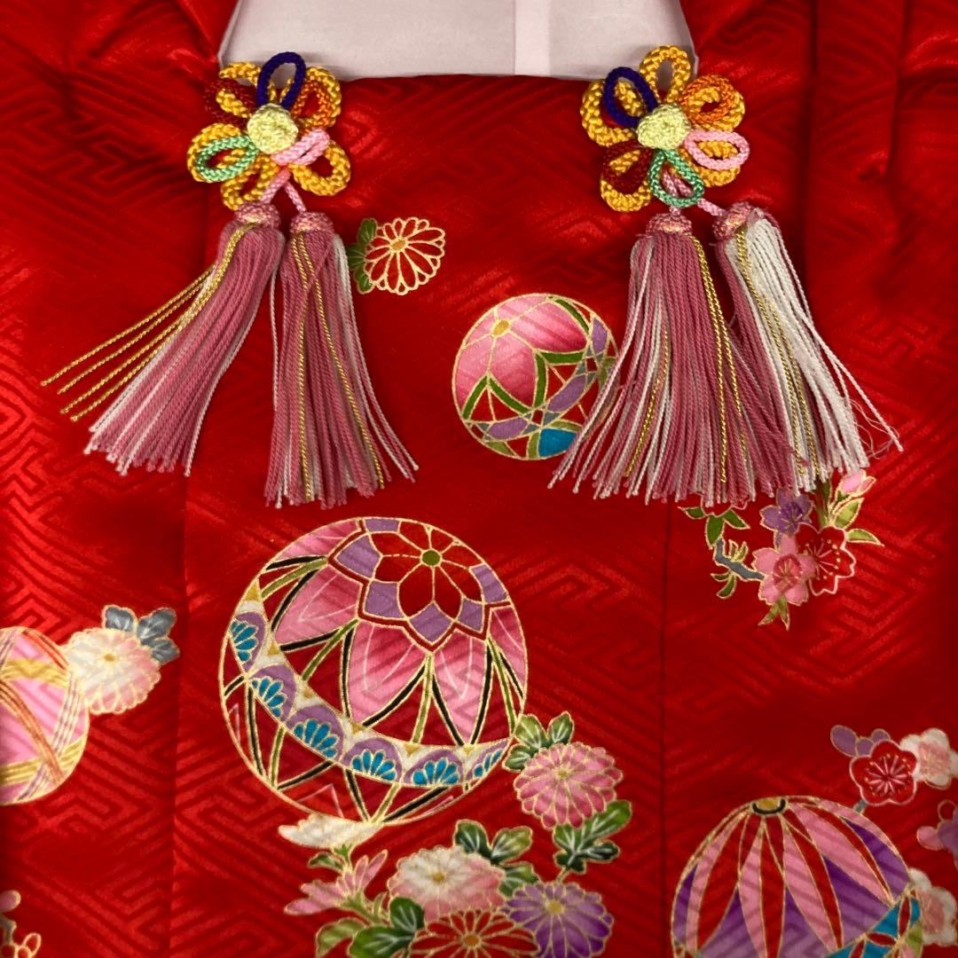 七五三 正絹　被布コート　赤　3歳⭐︎