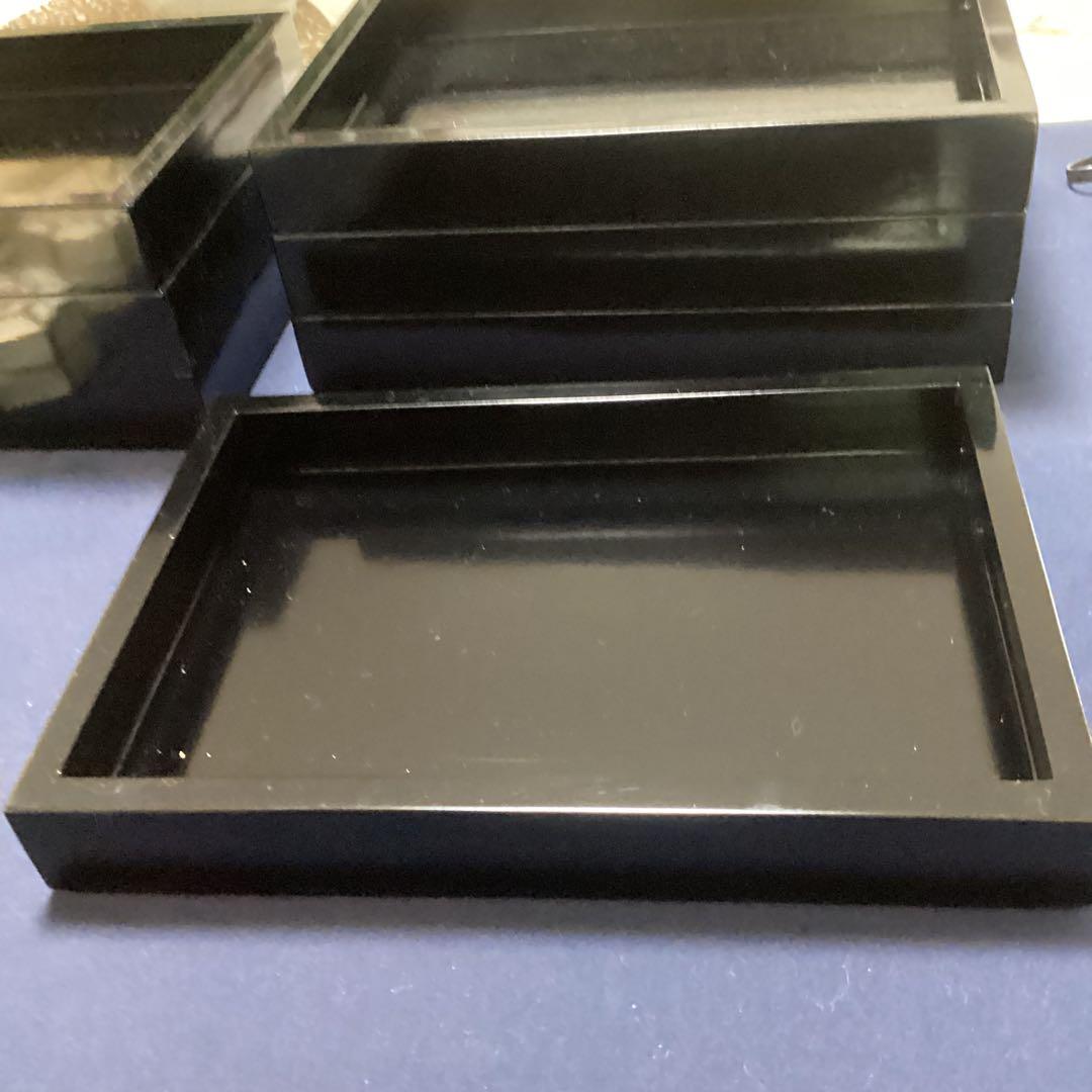 木製黒塗長角八寸と京焼福字香合　珍味入れ　　7セット　　新品未使用