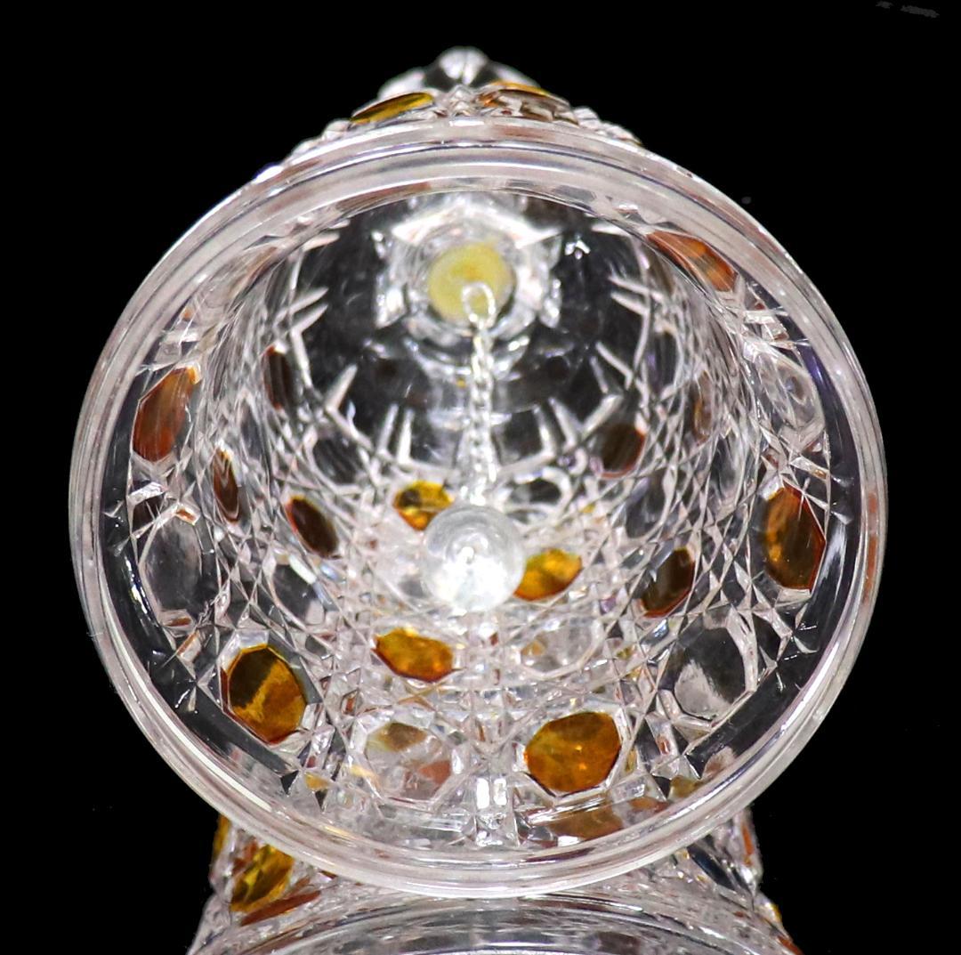 オールド・バカラ 上級作品 黄色被せ装飾大型15cm ディナーベル ディアマン