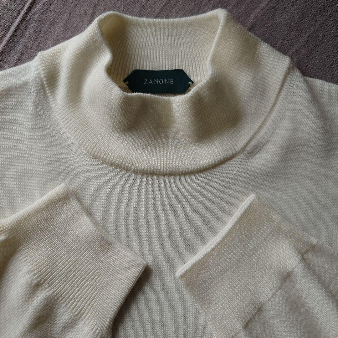 ZANONE 12Gメリノウールモックネックニット48 イタリア製