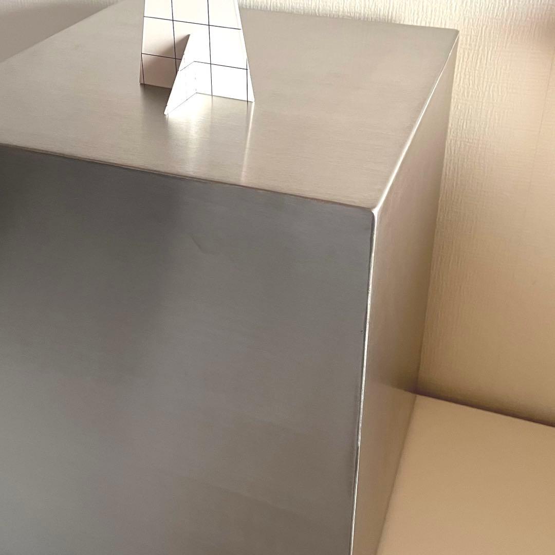 【新品】ステンレス製 スツール/サイドテーブル〈四角〉