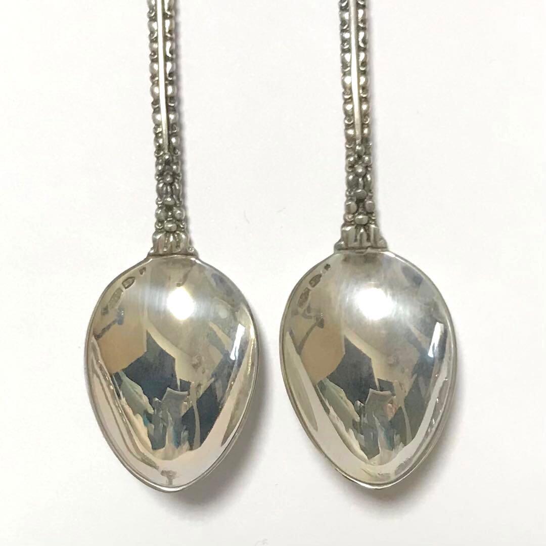 1960年代 ソ連 銀製 ティースプーン 2点 未使用 916 SILVER