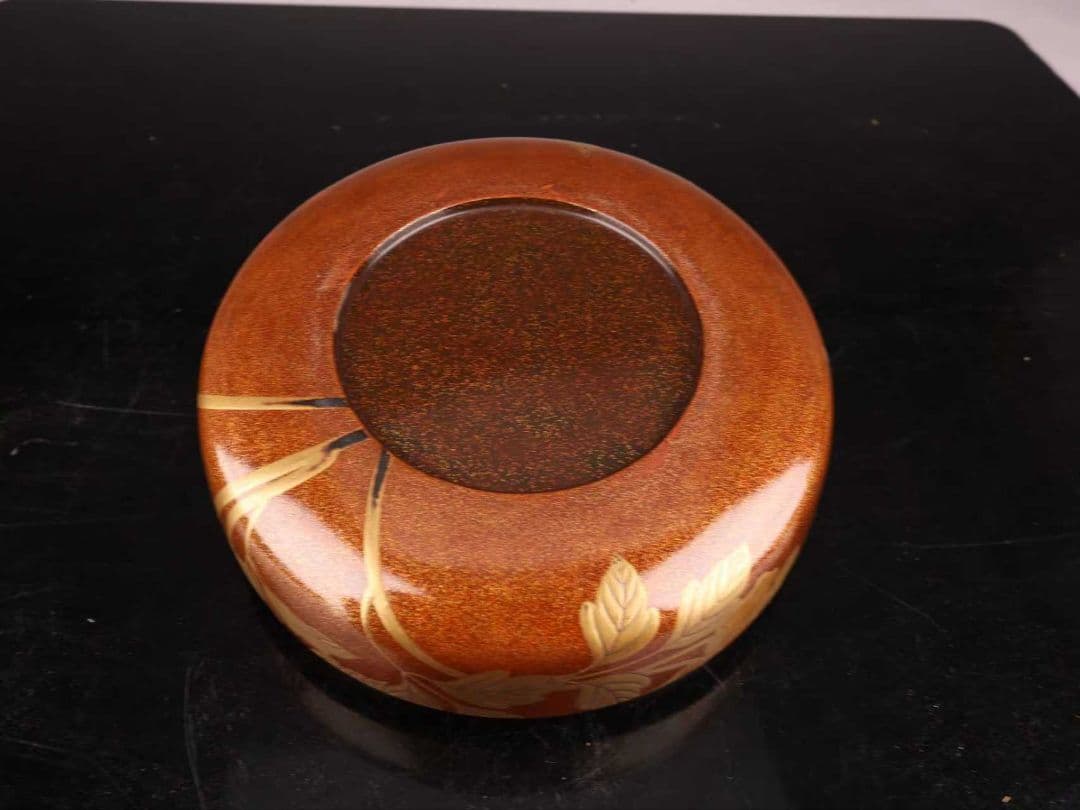 A962食籠 梨地牡丹蒔絵 金蒔絵 菓子器 茶道具 箱付き ｛＃