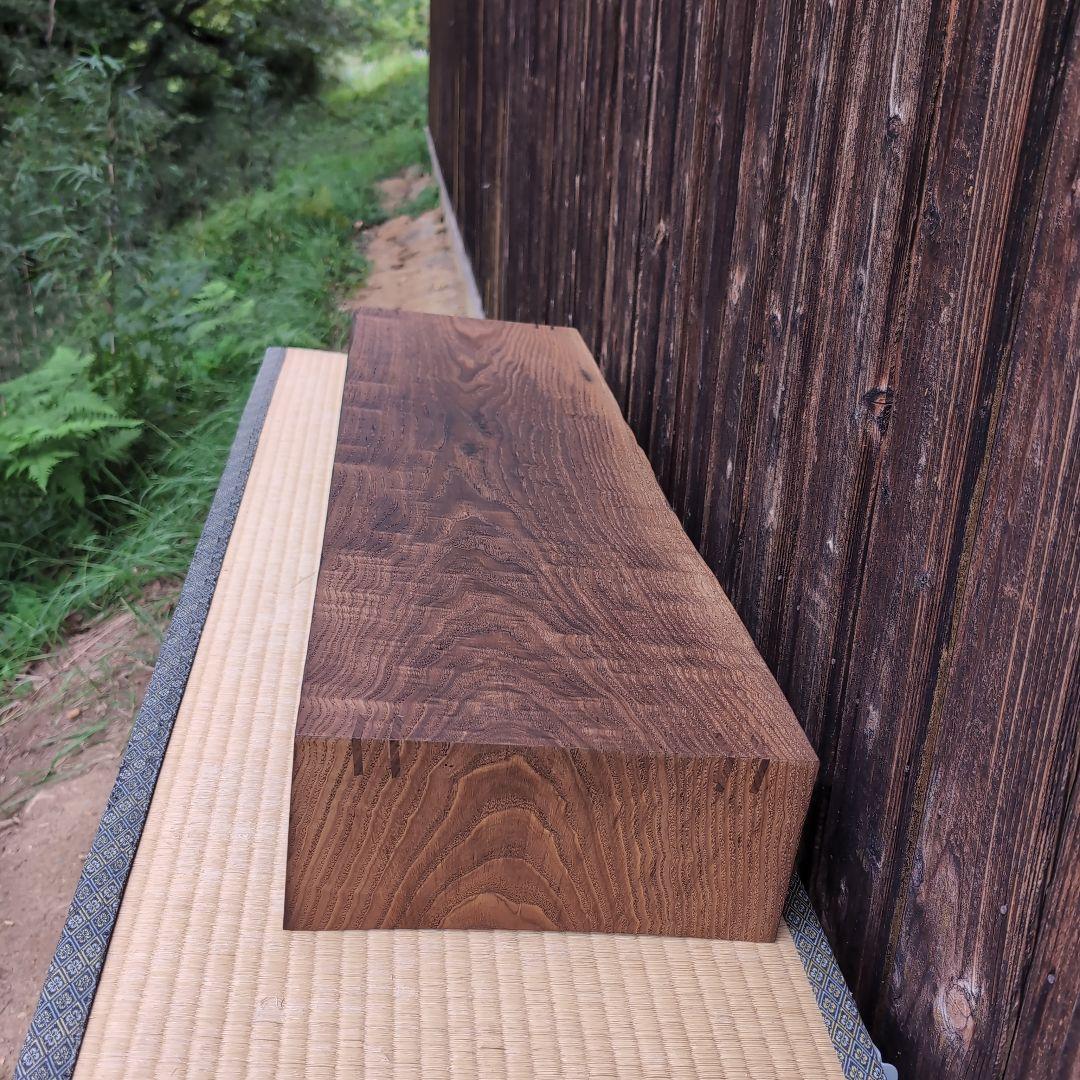 古材栗板リメイク　重厚な超ローテーブル　シェルフ　置台などに