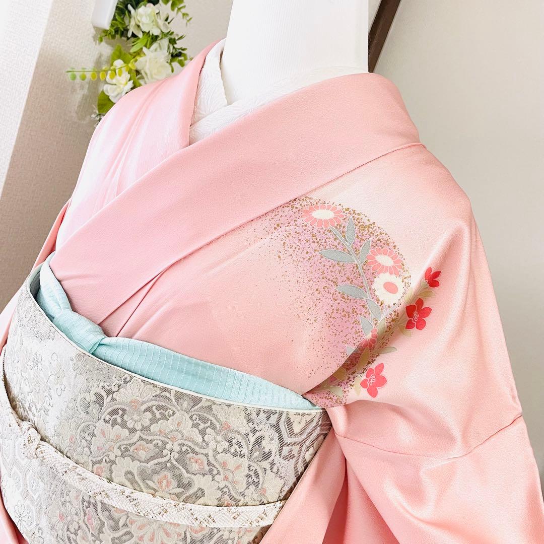 ベビーピンク 友禅 単品訪問着 入学式 卒業式 入園式 春 秋 冬