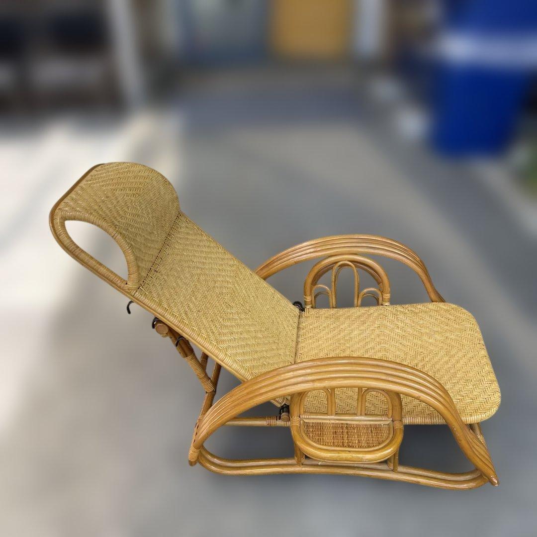 ꧁籐家具꧂ ラタン リクライニングチェア 籐　折りたたみ