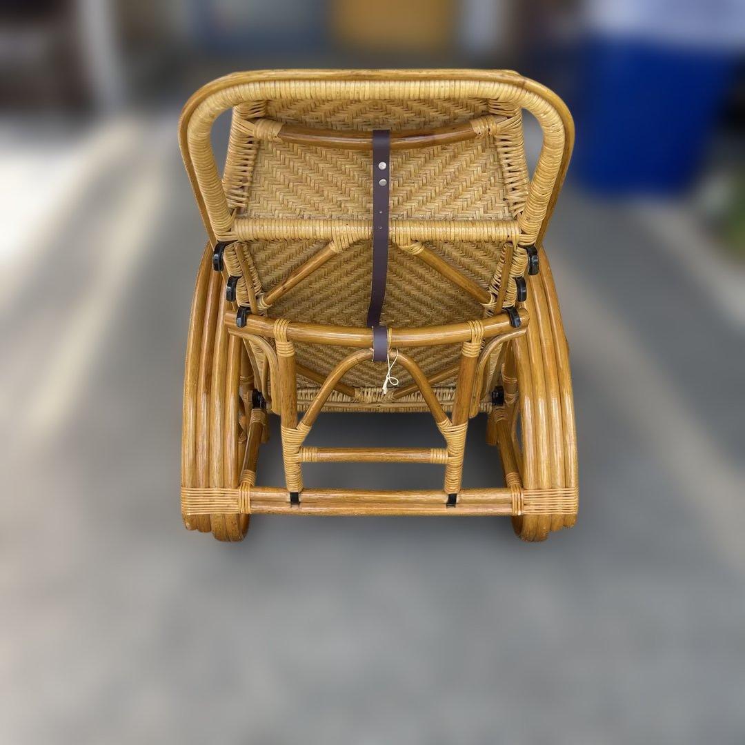 ꧁籐家具꧂ ラタン リクライニングチェア 籐　折りたたみ