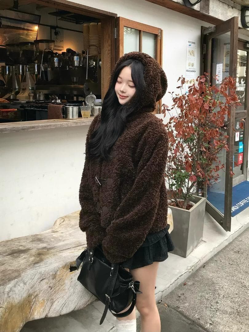 【1~2日発送‼️】emmy プードルファータッチボタンコート