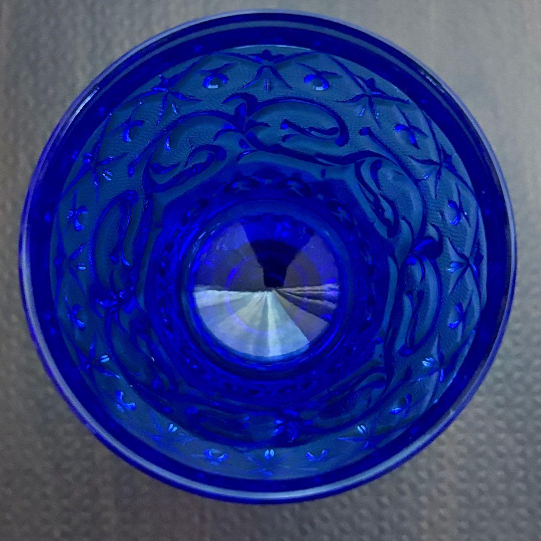 オールドバカラ アラベスク ワイングラス ブルークリスタル