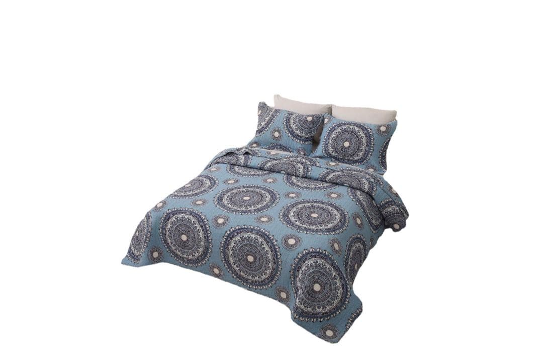 キルトベッドカバー3点セット綿マルチカバー キルティング 855