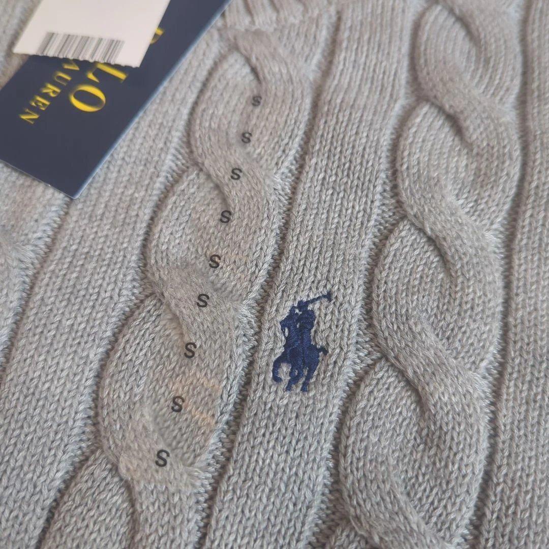 【新品】Polo Ralph Lauren ケーブルニットセーター S グレー