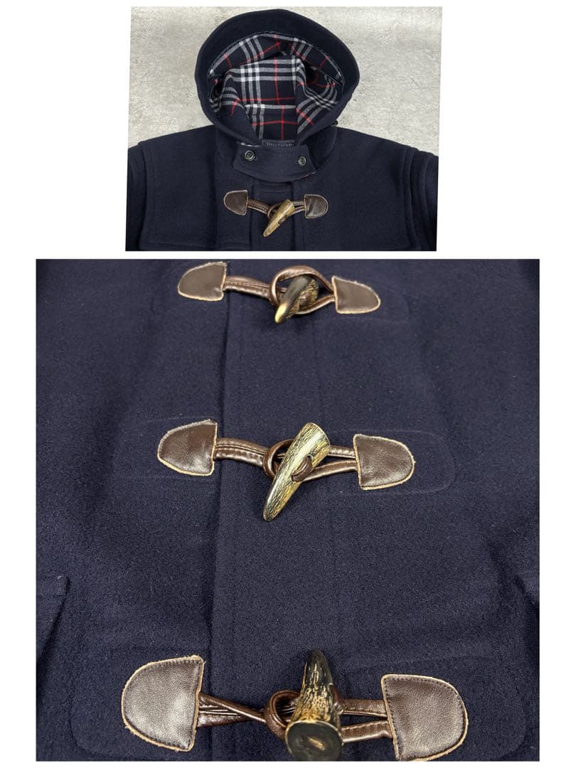 バーバリー　BURBERRY ノバチェック　ダッフルコート　カシミヤ混　ウール