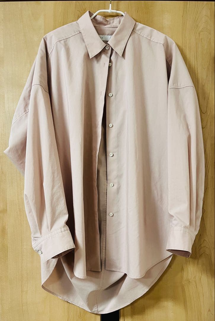 NOBLE イージーケアルーズドレープシャツ ピンク