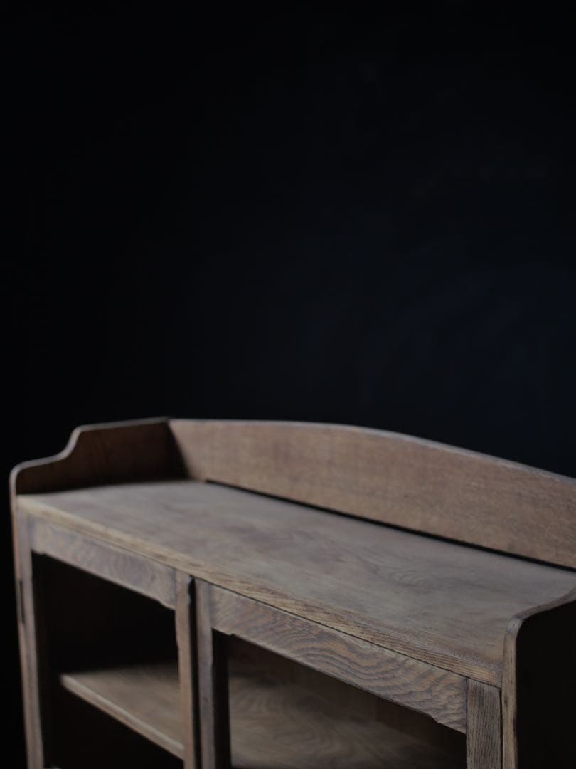 食器棚　収納　本箱　本棚　ガラス戸　棚　古家具　古道具　アンティーク　昭和レトロ