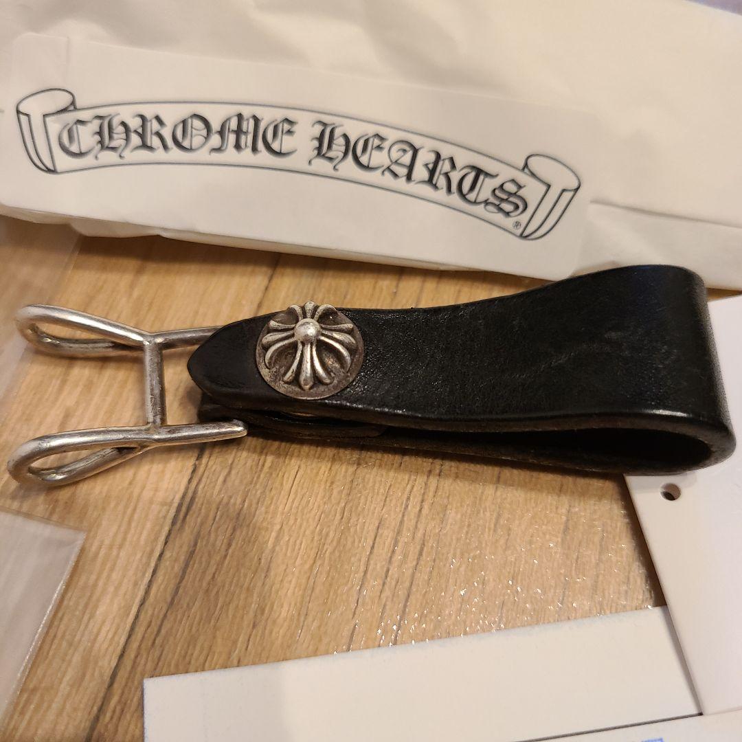 N*ア様 クロムハーツ Wベルトループ スターボタン ブラック レザー　別売リン