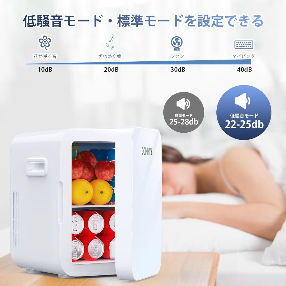 ★ミニ冷蔵庫 10L ★0~65℃ 冷温庫 屋内車載両用 静音 AC/DC給電