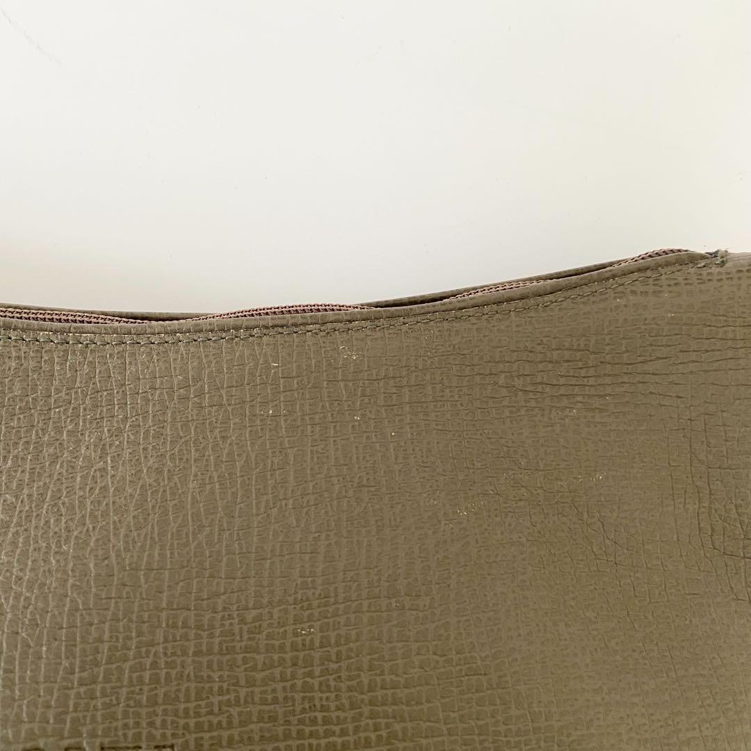 希少　LOEWE　ヴィンテージ　レザー　ワンショルダーホーボー　カーキグリーン