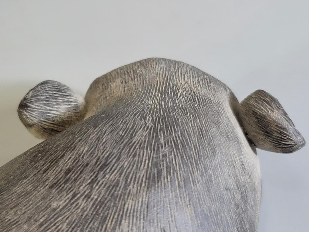 陳鳴遠 底款刻 在銘 朱泥 ブタ　夫婦 豚 置物