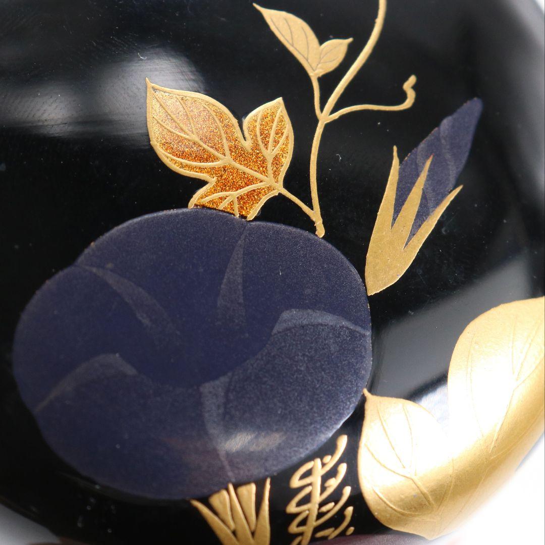 田中宗凌作 朝顔蒔絵 中棗 茶道具 共箱　V997