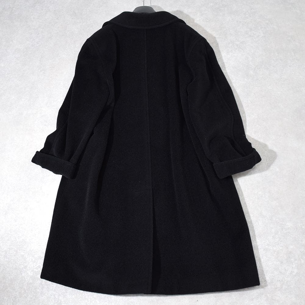 イタリア製 Max Mara マリナリナルディ カシミヤ混 ベルテッドコート 黒