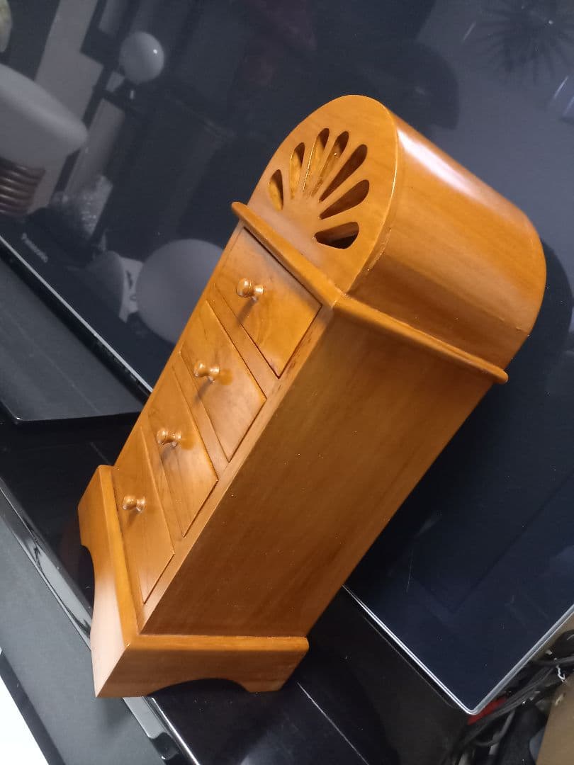 アンティーク　チーク　フレンチ　アーチ　トップ　スモール　ドロワー