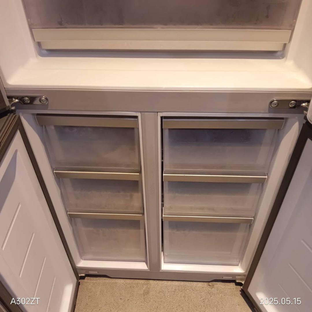 A037★2022年製★アクア　4ドア　冷蔵庫　観音開き　シルバー　ファミリー