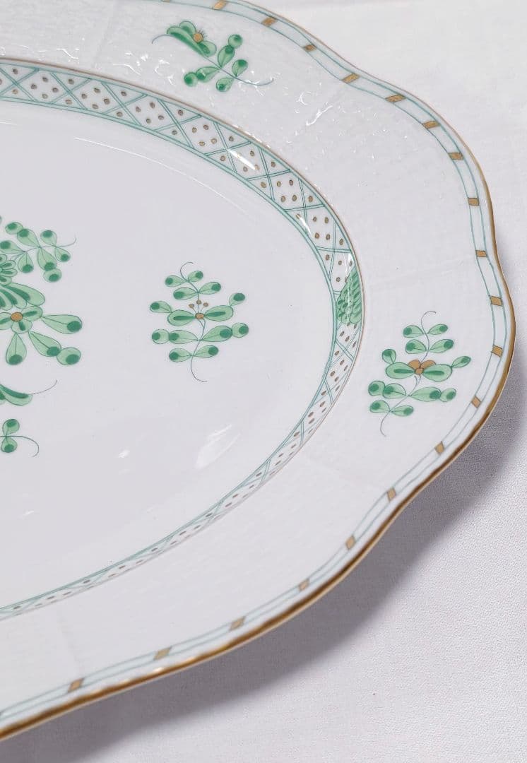 ヘレンド 森の宝物【オーバルプレート】waldstein green