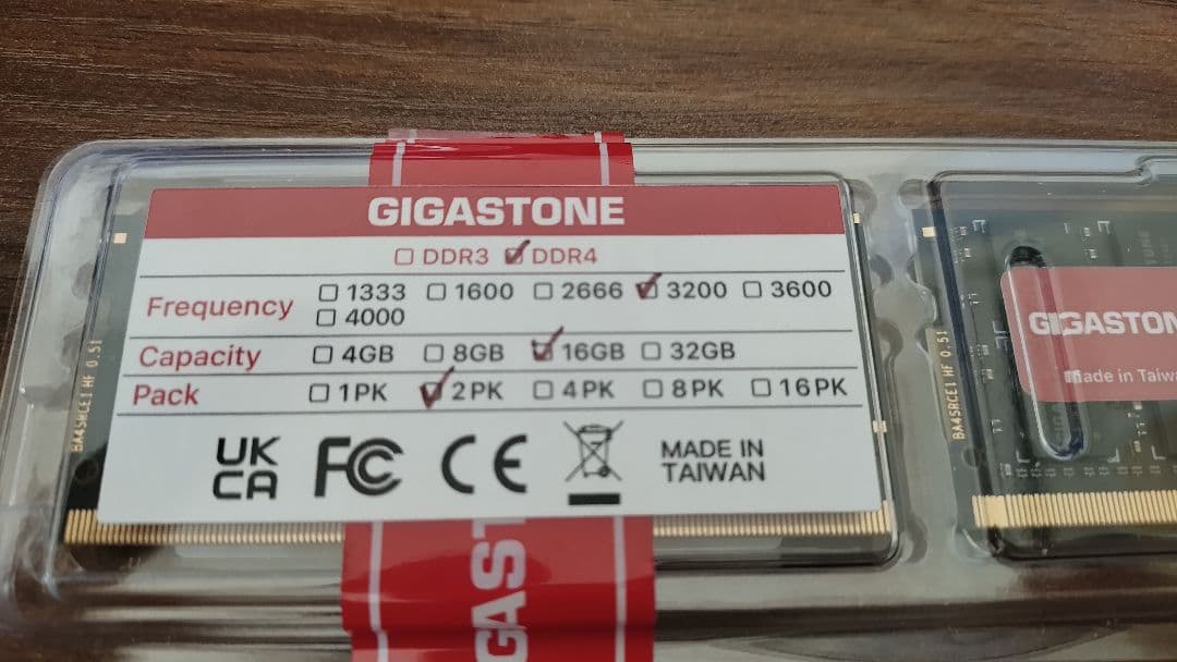 GIGASTONE 16GB DDR4 3200MHz 2個