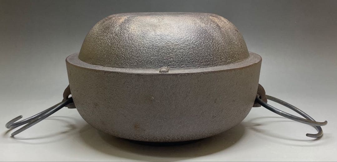 人間国宝　高橋敬典　鬼面風炉釜　釜釻　共箱　栞