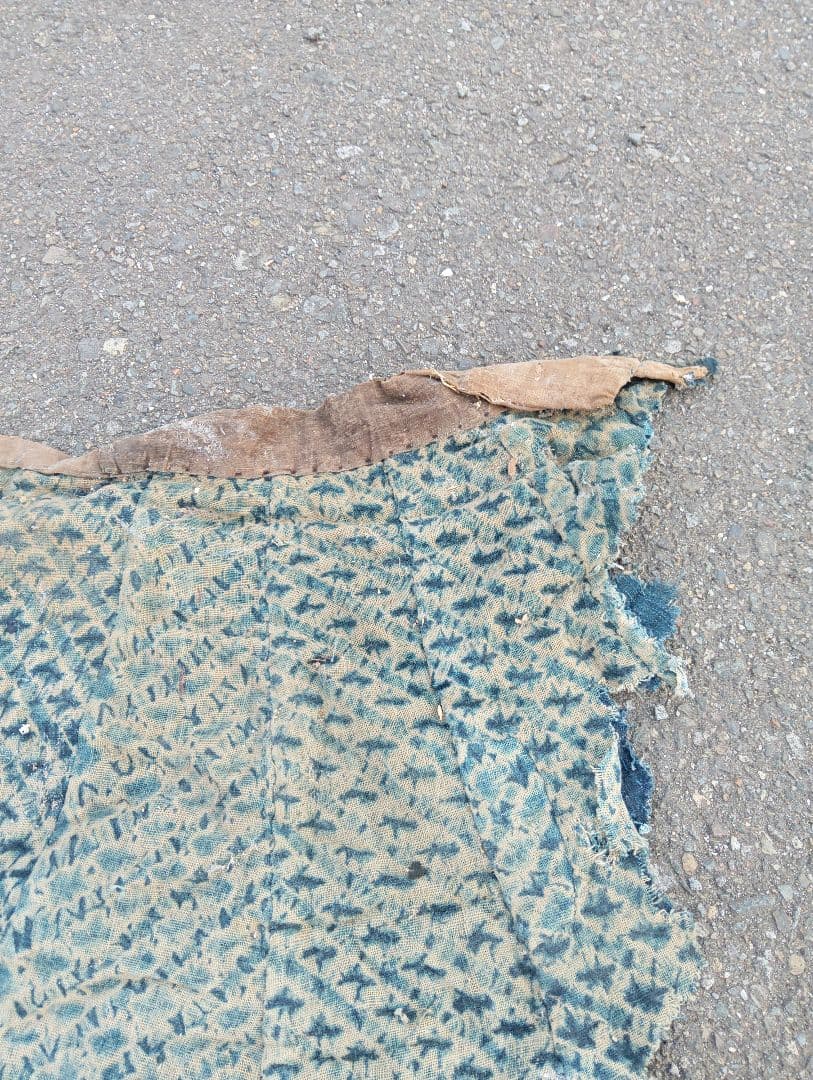 襤褸　合羽　江戸　古布　刺子　リメイク　ボロ　綿　藍染　時代劇 レインコート