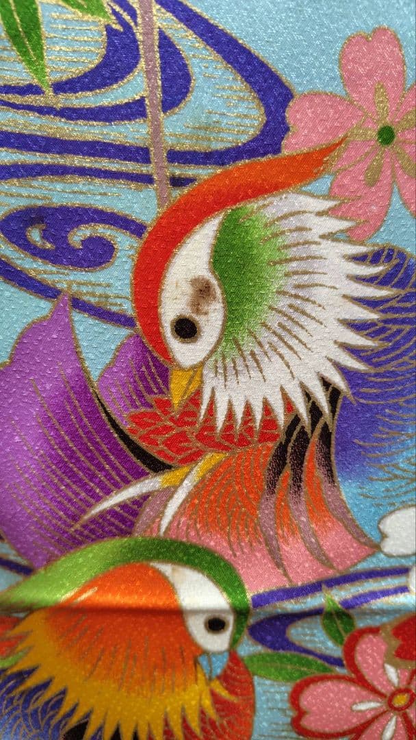 RK554子供着物7歳前後用着丈133センチ裄丈54センチ正絹重ね襟付き