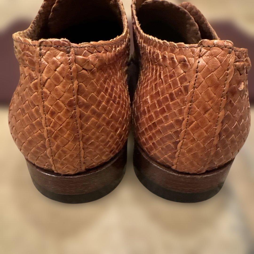 a.testoni⭐️レア極美品⭐️カンガルーレザー メッシュシューズ7.0size