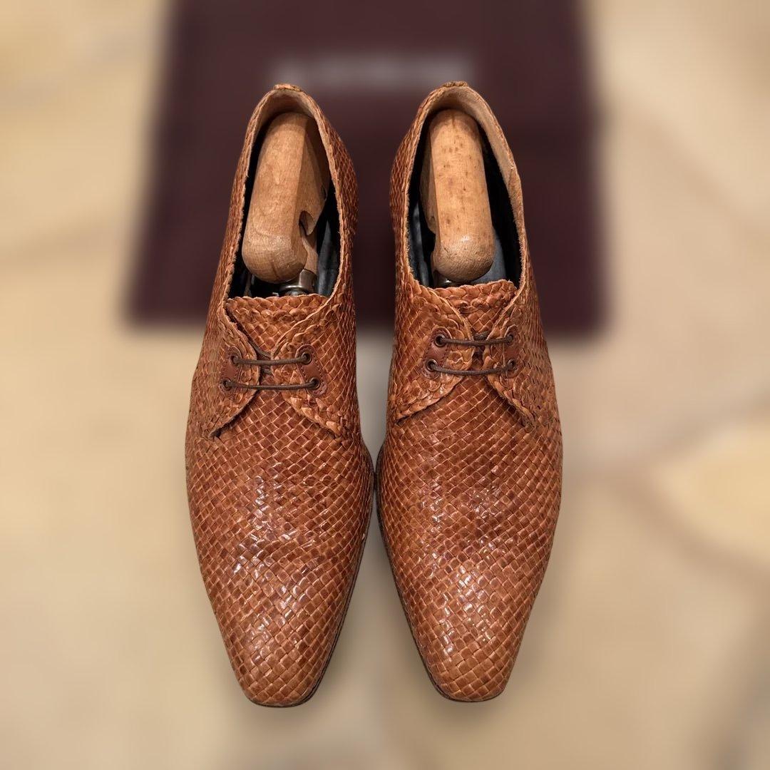 a.testoni⭐️レア極美品⭐️カンガルーレザー メッシュシューズ7.0size