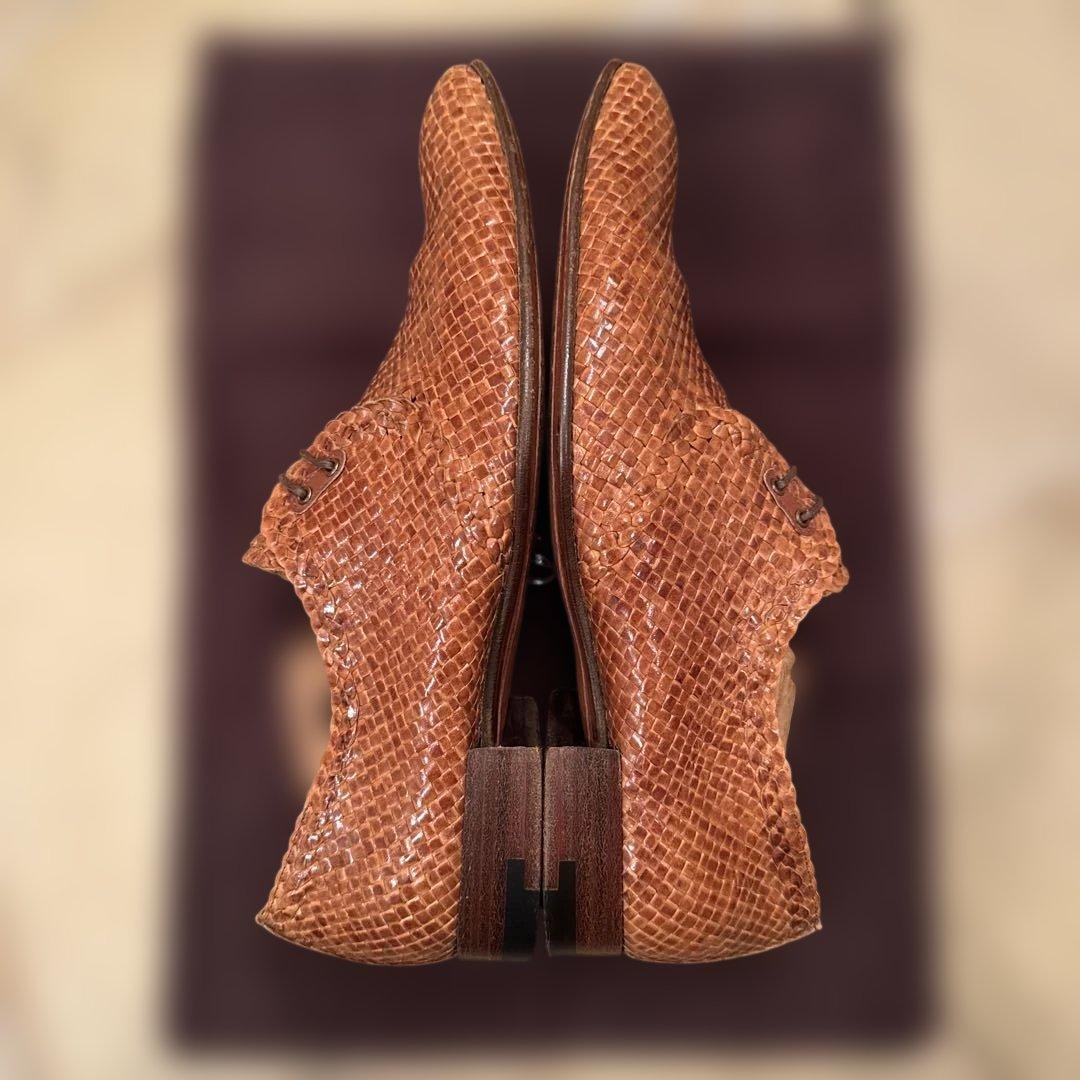 a.testoni⭐️レア極美品⭐️カンガルーレザー メッシュシューズ7.0size