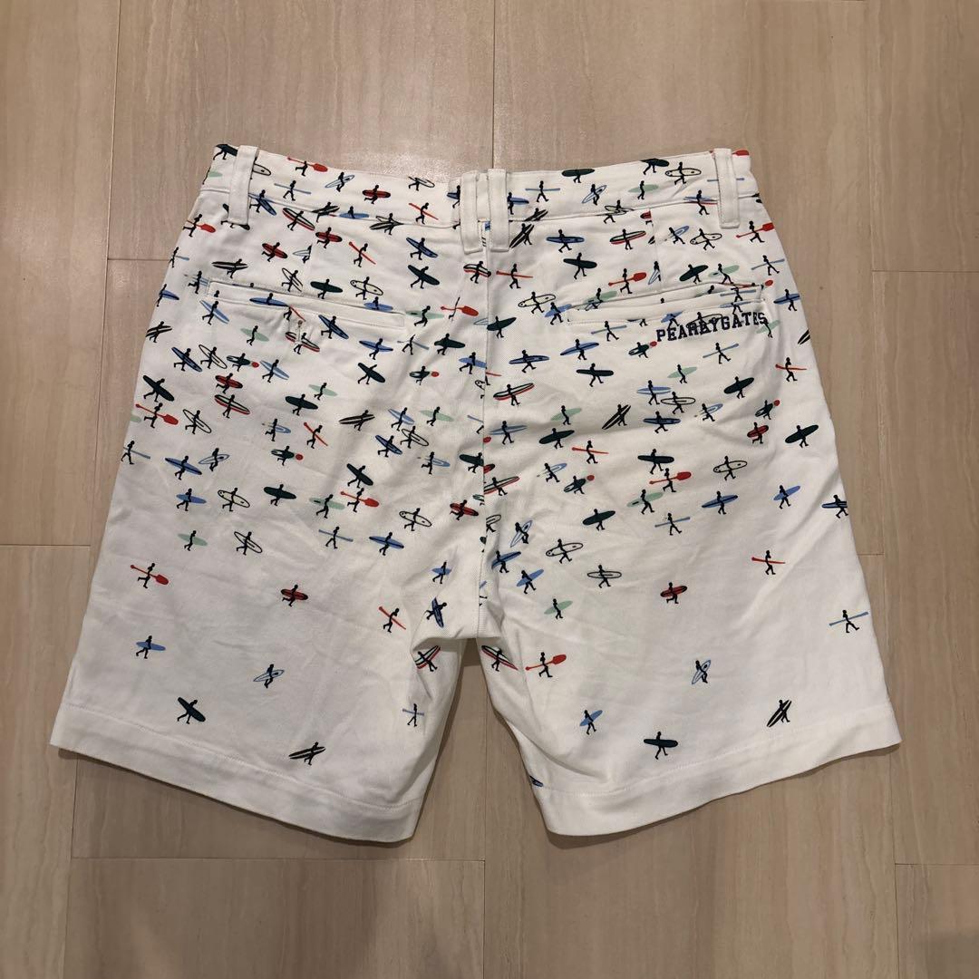 パーリーゲイツ　サーフ柄　ショートパンツ　5 ゴルフ　ゴルフハーフパンツ