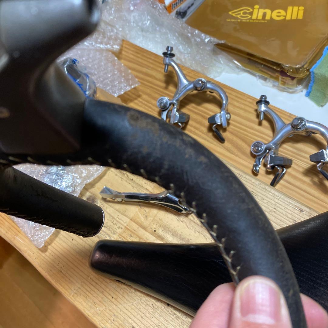 Cinelli アルミハンドル&ステム 革巻きカンパレバー付き