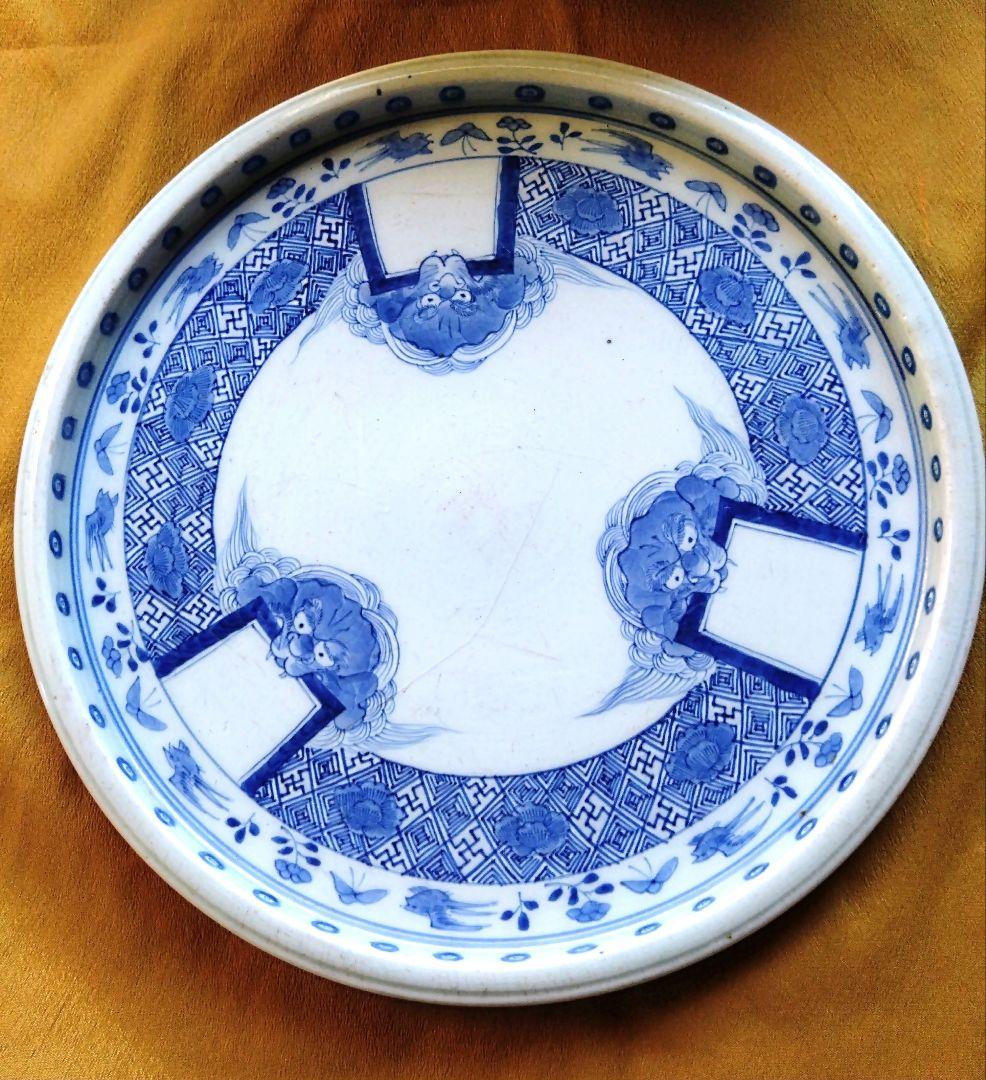 古伊万里の皿　3種類セット　骨董品　アンティーク　大皿　盛り皿　染付