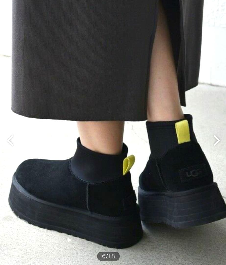 【美品】UGG ✿厚底　ミニディッパー　プラットフォーム　ムートンブーツ　23