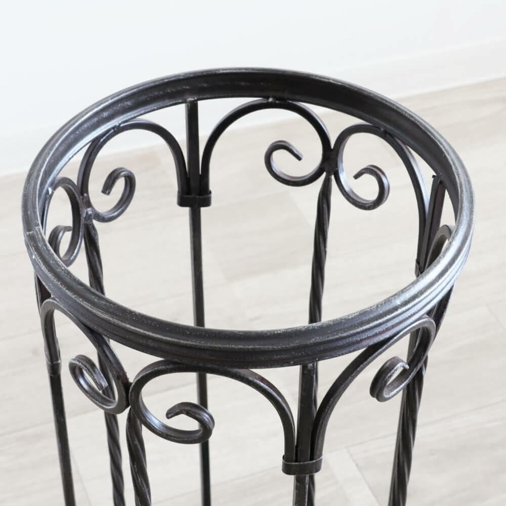 ★アンティーク調 アイアン傘立 アンブレラスタンド ウッド＆アイアン 丸型