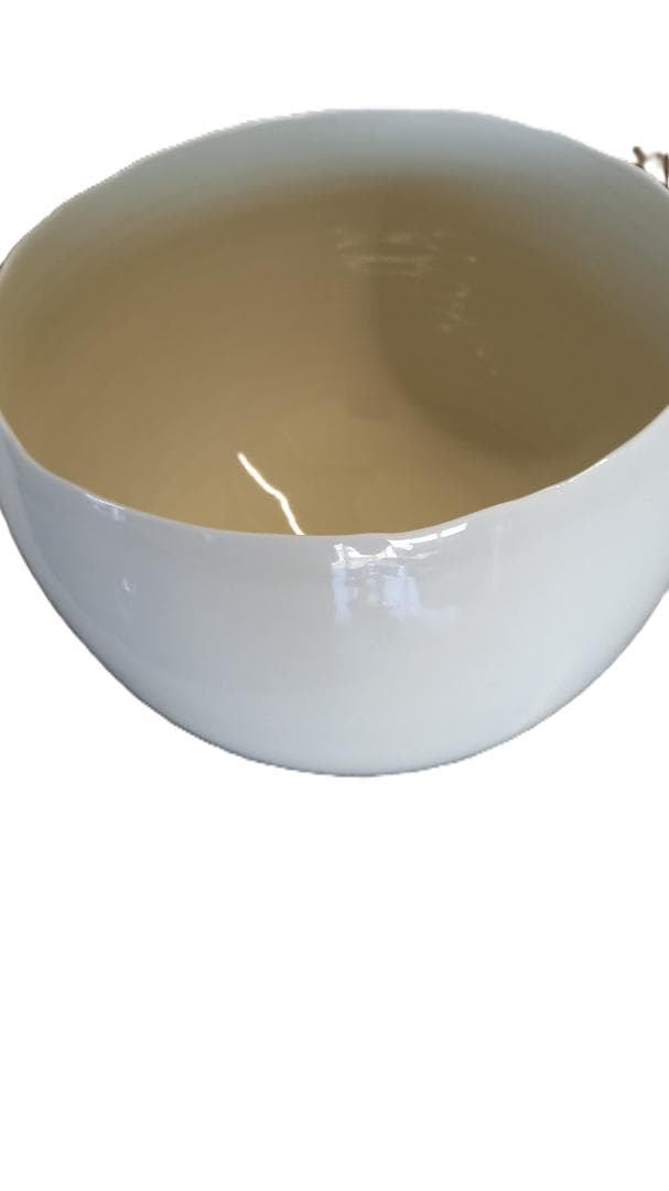 瀬戸焼　藤井憲之　白磁大鉢　26.5cm