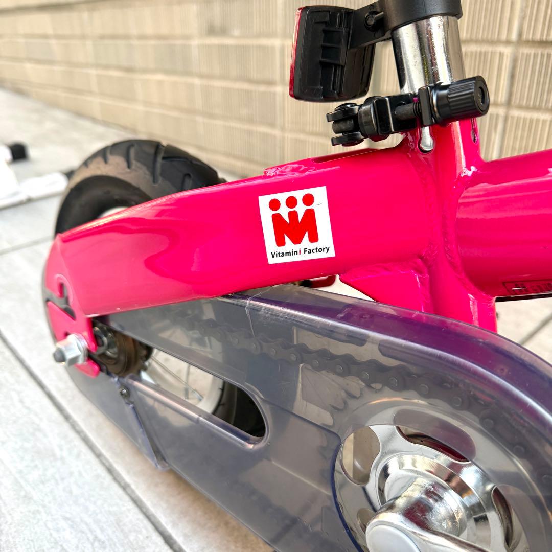 【かわいい】へんしんバイク 12インチ ピンク スタンド付　ベル付き　反射板付き