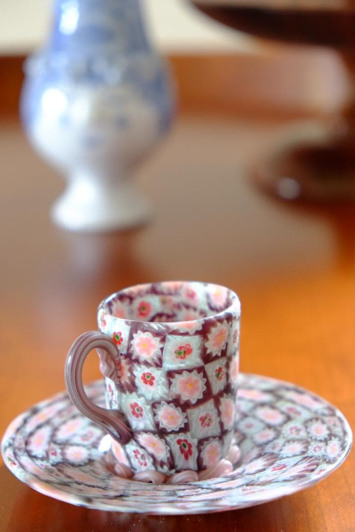 ミルフィオリ カップ＆ソーサー グラス 吹きガラス 江波冨士子/ムリーニ ガラス