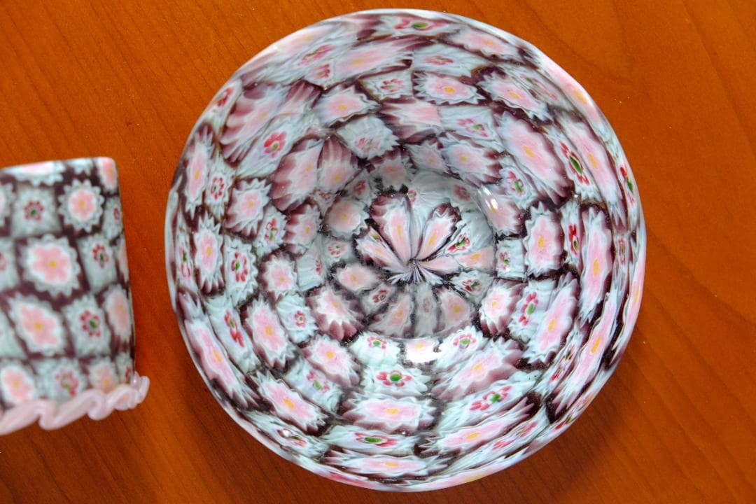 ミルフィオリ カップ＆ソーサー グラス 吹きガラス 江波冨士子/ムリーニ ガラス