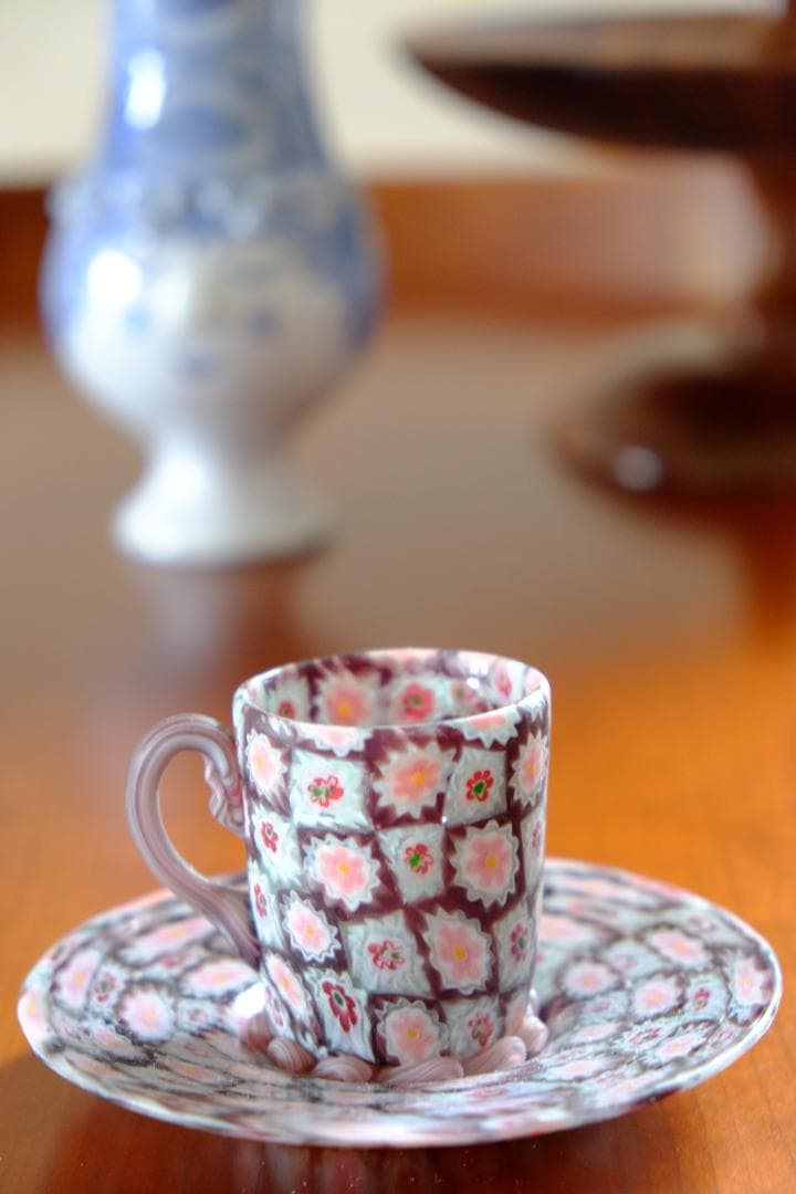 ミルフィオリ カップ＆ソーサー グラス 吹きガラス 江波冨士子/ムリーニ ガラス