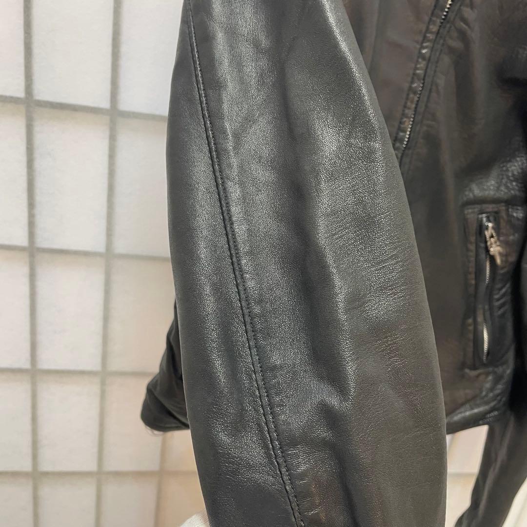 【内張り破れ】クロムハーツ レザー シングルライダース レディースM
