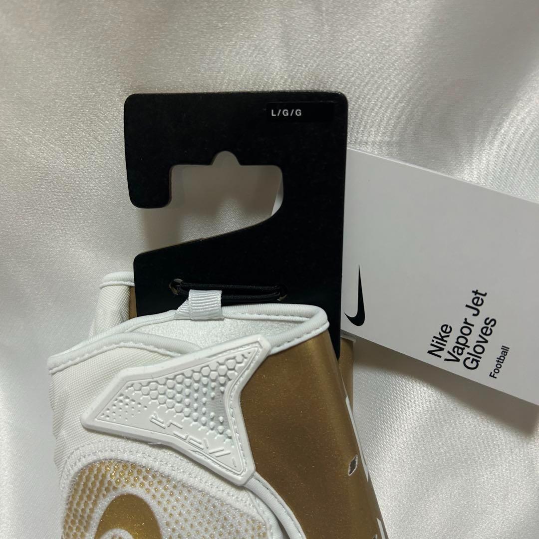 【新品】 アメフト NIKE ベイパージェット7.0 グローブ　白・金　L